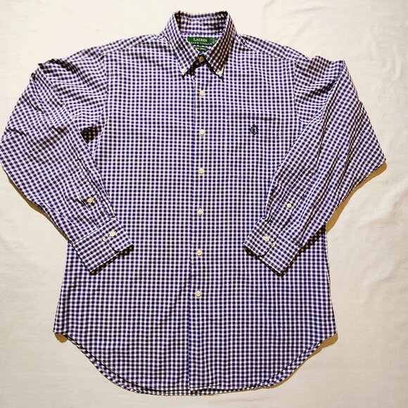 Lauren Ralph Lauren Men's 15 1/2 32/33 Checkered Long Sleeve Shirt - Picture 2 of 10